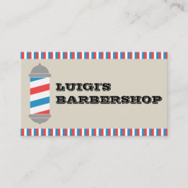 Minimalist Barber Pole Barber Shop Business Card Visitkort