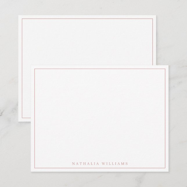 Minimalist Basic Personalize Ro Mauve Stationery Anteckningskort (Fram/baksida)