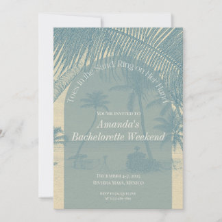 Minimalist Beach Bachelorette Invitation Itinerary Inbjudningar