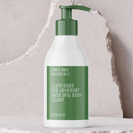 minimalist beauty products label - green and white rektangulärt klistermärke