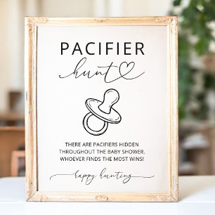 Minimalist Bebis Baby Shower Smulspjäsjakt Spel Te Poster