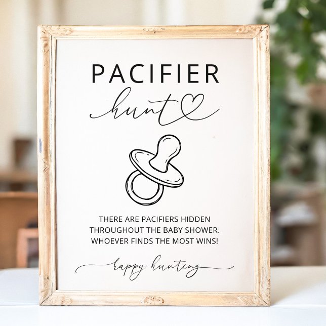 Minimalist Bebis Baby Shower Smulspjäsjakt Spel Te Poster (Skapare uppladdad)