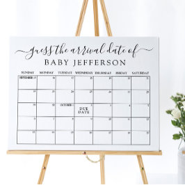 Minimalist Bebisregn Kalender för Gissning av Förl Poster
