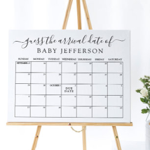 Minimalist Bebisregn Kalender för Gissning av Förl Poster