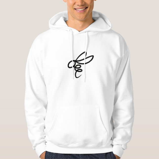 Minimalist Bee Line Art Design – Modern Simple Bee Hoodie (Framsida)