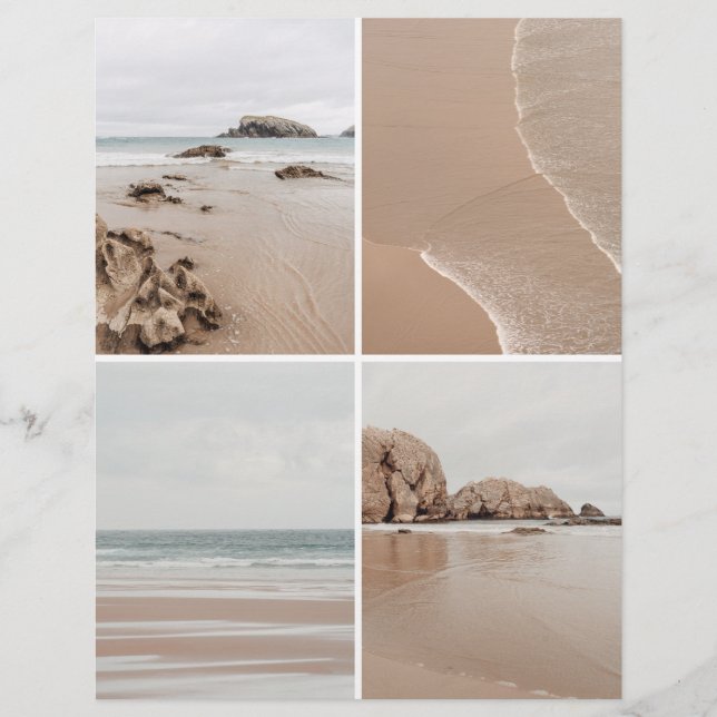 Minimalist Beige Coastal Scrapbook Cutout paper (Framsida)