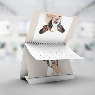 Minimalist Beige Scrapbook Husdjursfoto Kalender