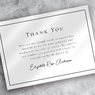 Minimalist Bereavement Funeral Tack Kort
