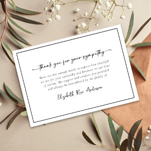 Minimalist Bereavement Funeral Tack Kort