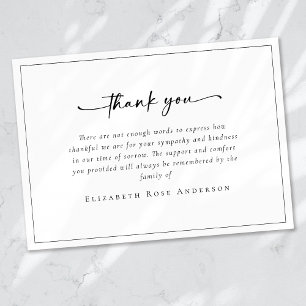 Minimalist Bereavement Funeral Tack Kort