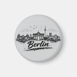 Minimalist Berlin Germany Cityscape Art Magnet