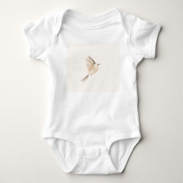Minimalist Bird Baby Bodysuit – Soft Neutral Nurse T Shirt (Framsida)