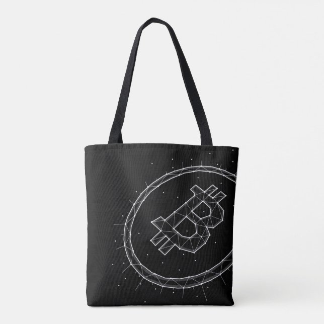 Minimalist Bitcoin Tote Bag Tygkasse (Baksida)