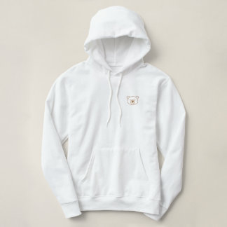 Minimalist Björn Ansikts Hoodie - Söt Linje Konst T Shirt