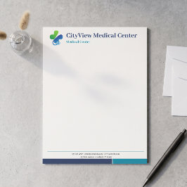 Minimalist blå marin medicinskt center anpassad lo brevhuvud