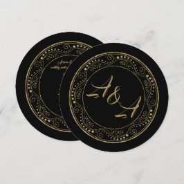 Minimalist Black and Gold Wedding Invitation Inbjudningar