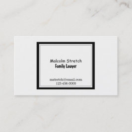 Minimalist Black and White Family Lawyer Visitkort