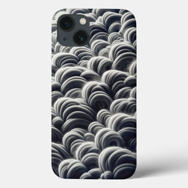 Minimalist Black and White Fiber Flow Phone Case  (Baksida)