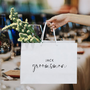 Minimalist Black and White Groomsman