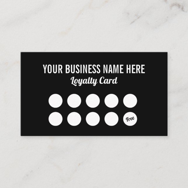 Minimalist black and white simple cool coffee shop visitkort (Framsida)