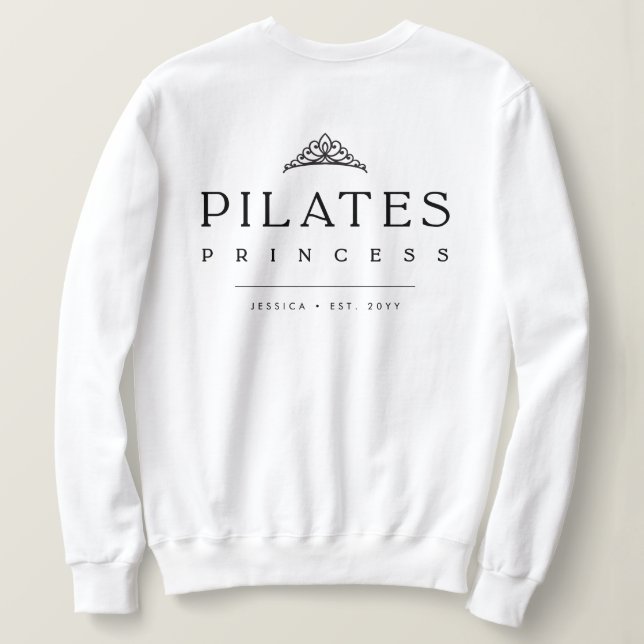 Minimalist Black and White Simple Pilates Princess T Shirt (Design baksida)