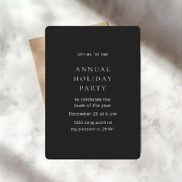 Minimalist Black Annual Holiday Party Inbjudningar