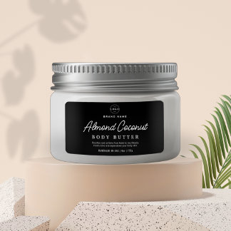 Minimalist Black Body SCrub Cosmetic Burk Product Adressetikett