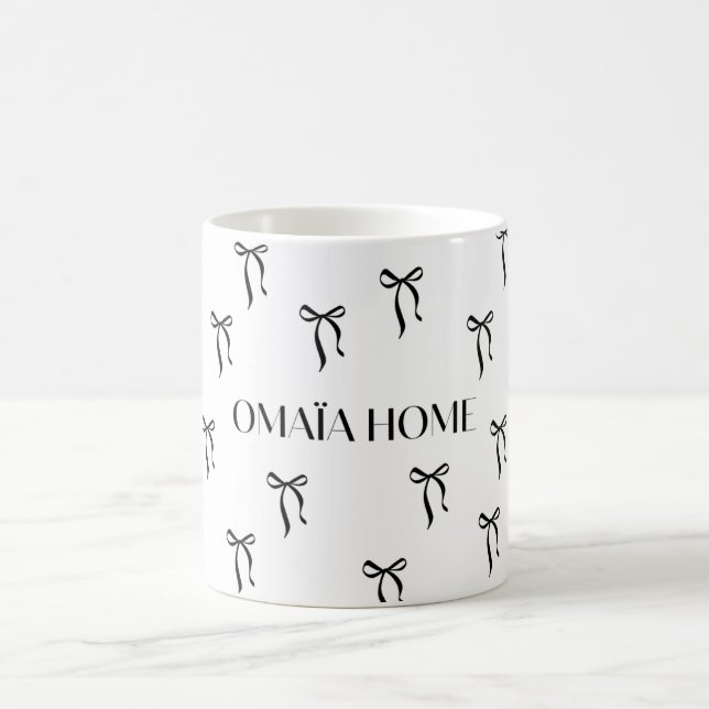 Minimalist Black Bow Pattern Coffee Mug Kaffemugg (Center)