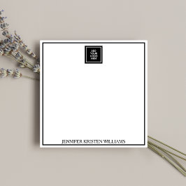 Minimalist Black Business Logo Personalized  Anteckningskort