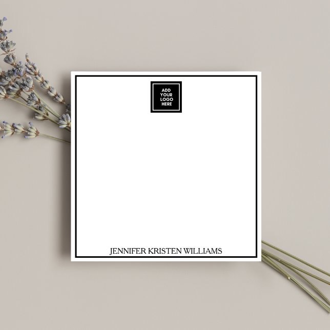 Minimalist Black Business Logo Personalized  Anteckningskort (Skapare uppladdad)