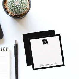 Minimalist Black Business Logo Personalized  Anteckningskort