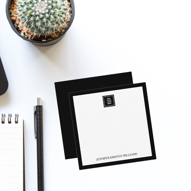 Minimalist Black Business Logo Personalized  Anteckningskort (Skapare uppladdad)