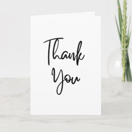 Minimalist Black Calligraphy Thank You Card Kort