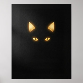 Minimalist Black Cat Art Print Poster