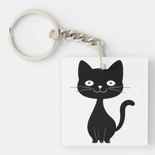 Minimalist Black Cat Cartoon Funny Cat Illustratio (Framsidan)