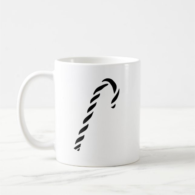 Minimalist Black Christmas Candy cane Kaffemugg (Vänster)