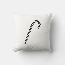 Minimalist Black Christmas Candy cane Kudde