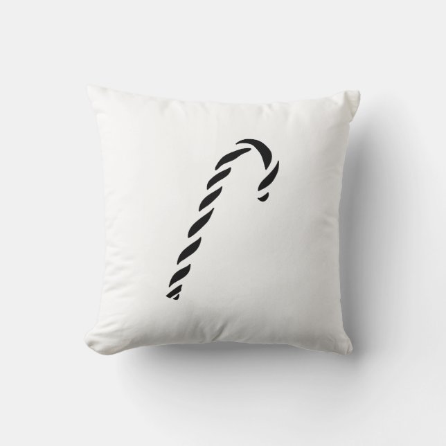 Minimalist Black Christmas Candy cane Kudde (Framsida)