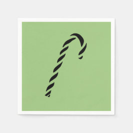 Minimalist Black Christmas Candy cane Pappersservett