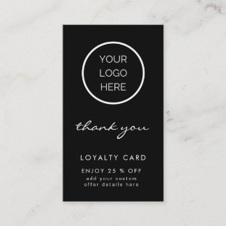 Minimalist Black Corporate Thank You & Customer Lo Visitkort
