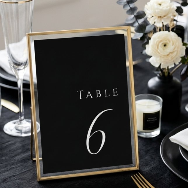 Minimalist Black Elegant Modern Wedding  Bordsnummer (Skapare uppladdad)