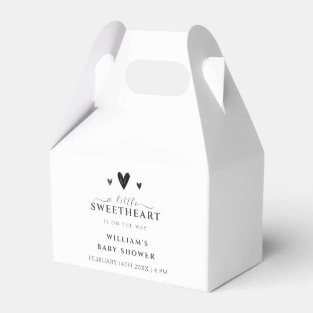 Minimalist Black Little Baby Shower Presentaskar (Framsidan Sidan)