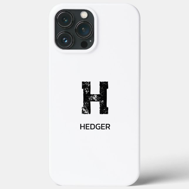 MINIMALIST BLACK ONE LETTER MONOGRAM NAME WHITE (Baksida)