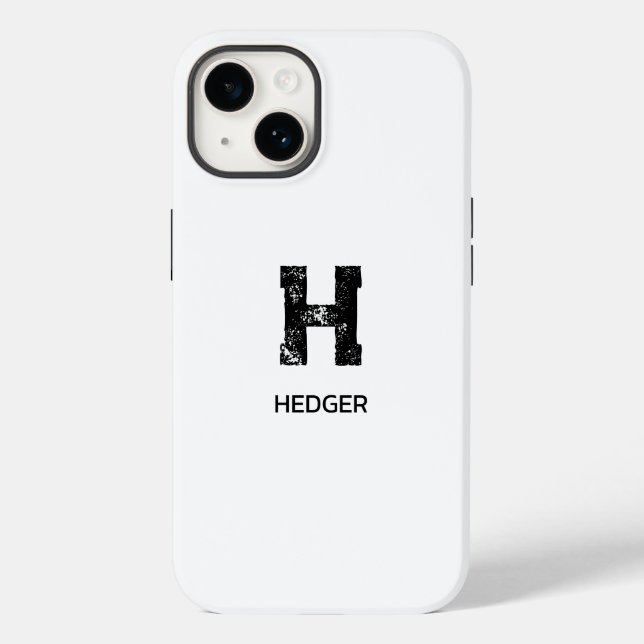 MINIMALIST BLACK ONE LETTER MONOGRAM NAME WHITE (Baksida)