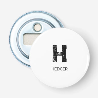 MINIMALIST BLACK ONE LETTER MONOGRAM NAME WHITE FLASKÖPPNARE