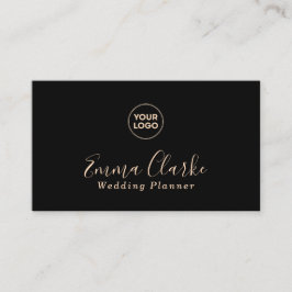 Minimalist Black Peach Scan Code Business Card Visitkort