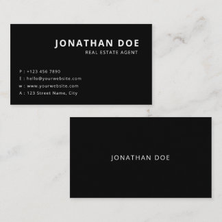 Minimalist Black Realtor Professional  Visitkort