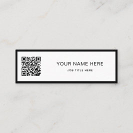 Minimalist Black Script QR White Calling Card
