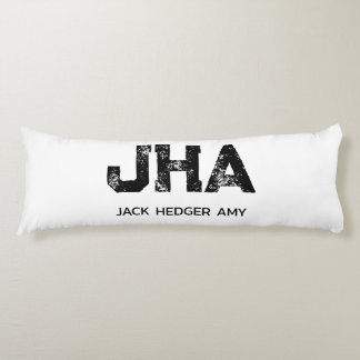 MINIMALIST BLACK THREE LETTER MONOGRAM NAME WHITE KROPPSKUDDE