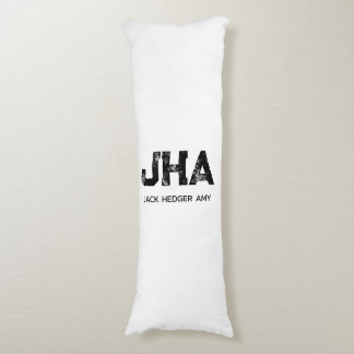 MINIMALIST BLACK THREE LETTER MONOGRAM NAME WHITE KROPPSKUDDE